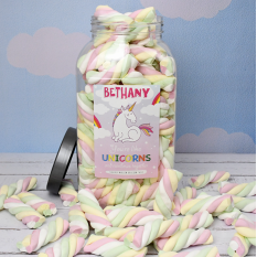 Hampers and Gifts to the UK - Send the Giant Fluffy Unicorn Tails Sweet Jar